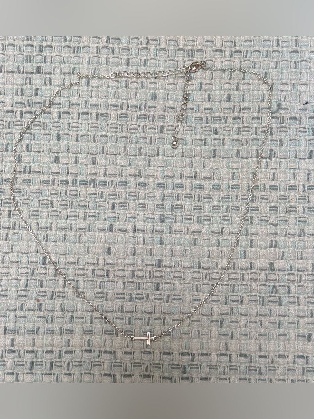 Delicate Silver Side Cross Necklace - Women Accessories